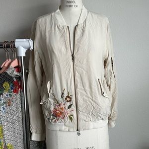 JOHNNY WAS EMBROIDERED BOMBER JACKET